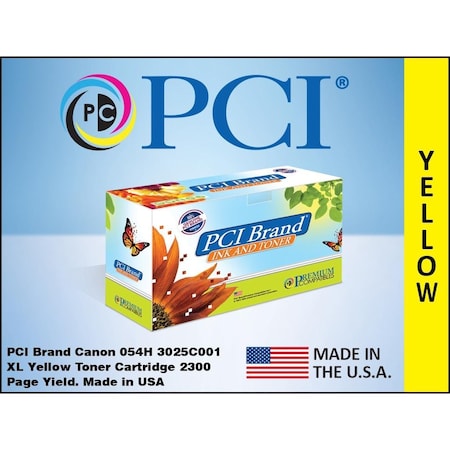 Pci Reman Canon 054H 3025C001 Yellow Toner 23K for Canon LBP641, LBP642, MF641, MF642, MF643, MF644, MF645 3025C001-PCI